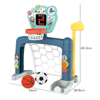 Picture of Preschool basketball stand with electronic score record, 3-in-1 adjustable children's sports center set, basketball, football, golf games indoor and outdoor games (3-in-1)