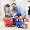 Picture of Transport Truck Inertial Trailer Double-Decker Dinosaur Car Friction Toy Vehicle Tyrannosaurus Rex Sprayer