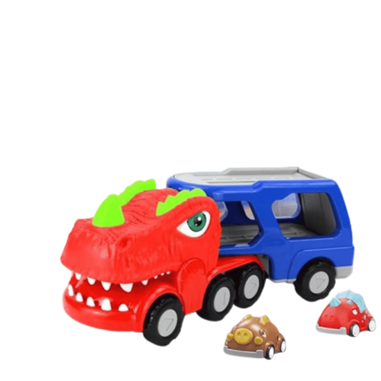 Picture of Transport Truck Inertial Trailer Double-Decker Dinosaur Car Friction Toy Vehicle Tyrannosaurus Rex Sprayer