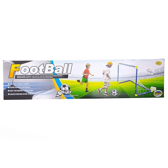 Picture of soccer goal net with ball