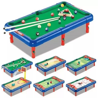 Picture of 7 in 1 Multi-function Mini Billiards & six Other Board Games for Kids