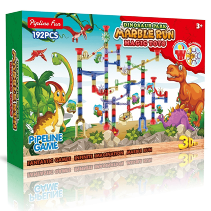 Picture of 192 Pcs Dinosaur Park Marble Run Magic Toys for Chlidren