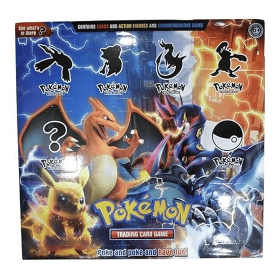 Picture of Pokémon with 10 characters and coins