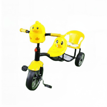 Picture of A three-wheeled bike with two seats in a duck design